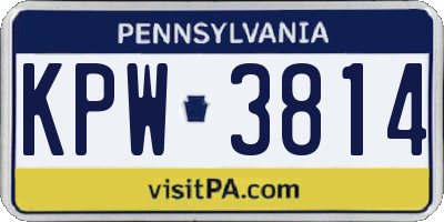 PA license plate KPW3814