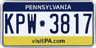 PA license plate KPW3817