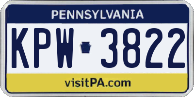 PA license plate KPW3822