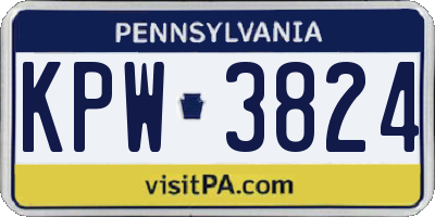 PA license plate KPW3824
