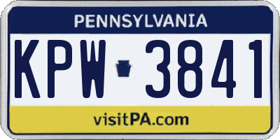 PA license plate KPW3841