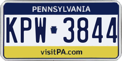 PA license plate KPW3844