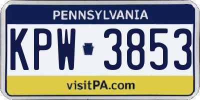PA license plate KPW3853