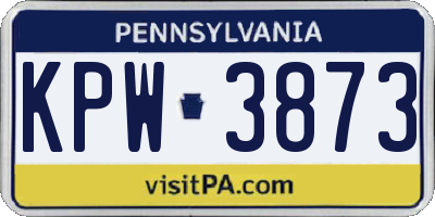 PA license plate KPW3873