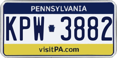 PA license plate KPW3882