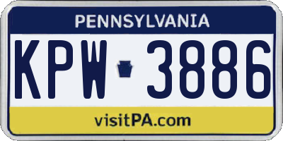 PA license plate KPW3886