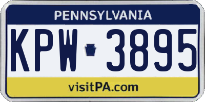 PA license plate KPW3895