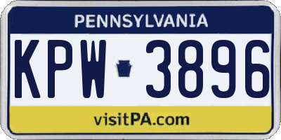 PA license plate KPW3896