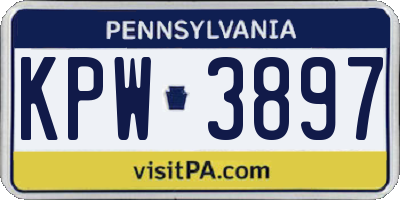 PA license plate KPW3897