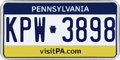 PA license plate KPW3898