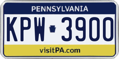 PA license plate KPW3900