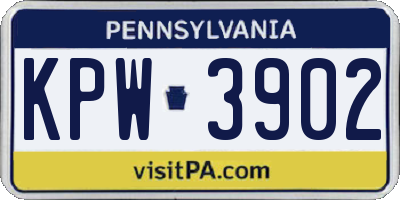 PA license plate KPW3902