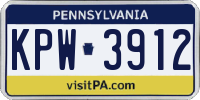 PA license plate KPW3912
