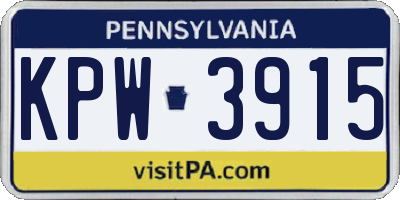 PA license plate KPW3915