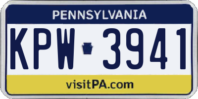 PA license plate KPW3941