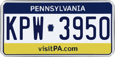 PA license plate KPW3950