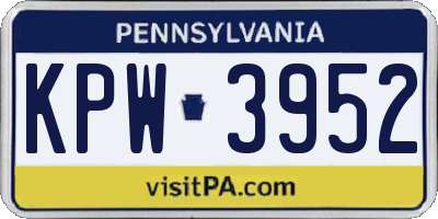 PA license plate KPW3952