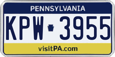 PA license plate KPW3955