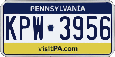 PA license plate KPW3956