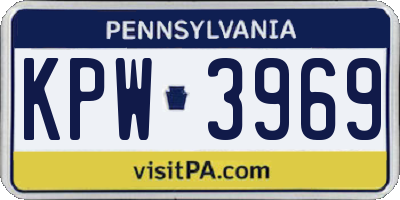 PA license plate KPW3969