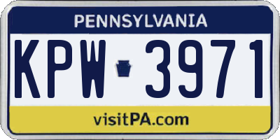 PA license plate KPW3971