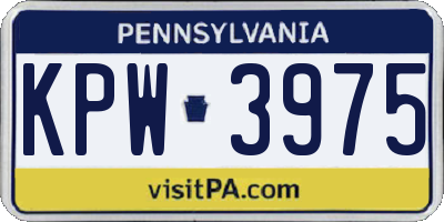 PA license plate KPW3975