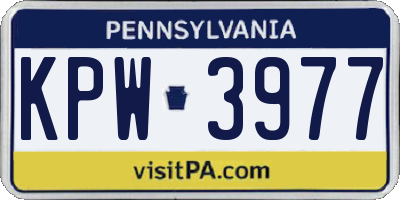 PA license plate KPW3977
