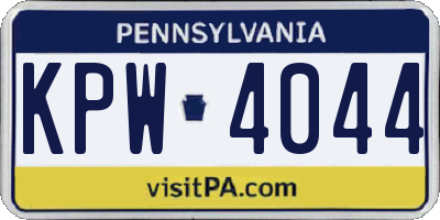 PA license plate KPW4044