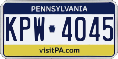 PA license plate KPW4045