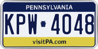 PA license plate KPW4048