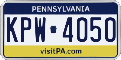 PA license plate KPW4050