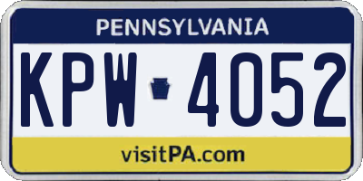 PA license plate KPW4052