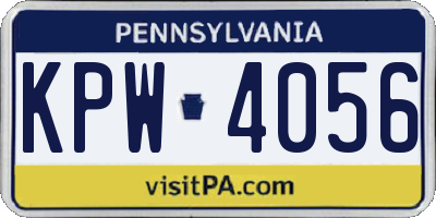 PA license plate KPW4056