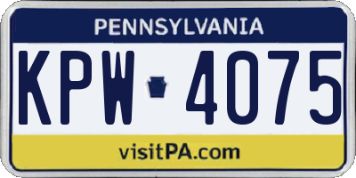 PA license plate KPW4075
