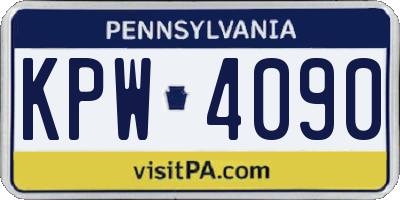 PA license plate KPW4090