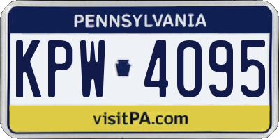 PA license plate KPW4095