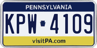 PA license plate KPW4109
