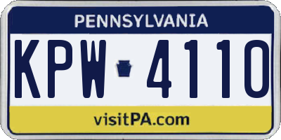 PA license plate KPW4110