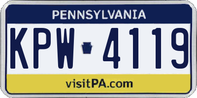 PA license plate KPW4119