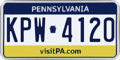 PA license plate KPW4120