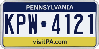 PA license plate KPW4121