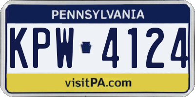 PA license plate KPW4124