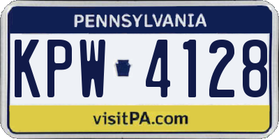 PA license plate KPW4128