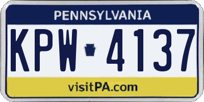 PA license plate KPW4137