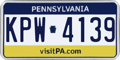 PA license plate KPW4139