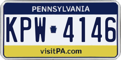 PA license plate KPW4146