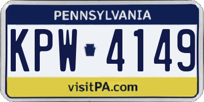 PA license plate KPW4149