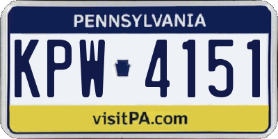 PA license plate KPW4151
