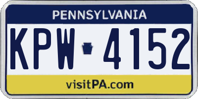 PA license plate KPW4152