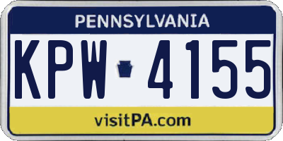 PA license plate KPW4155